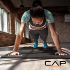 CAP Barbell High Density Exercise Yoga Mat with strap, 68x24x1/2 - Blue