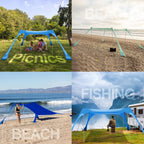 Buheco Beach Tent Pop Up Shade 10X10Ft Beach Canopy Sun Shelter Upf50+ With 4 Foldable Poles-Portable Carrying Bag-Sand Shovel-G