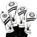 Guiote Black Widow 1 3 5 H Golf Headcover Black Vintage Retro Driver Fairway Wood Hybrid Cover
