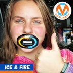 Oral Mart Football Mouth Guard (Ice & Fire) - Lip Guard Mouthpiece - Football Mouthguard Pacifier Protector With Detachable Stra