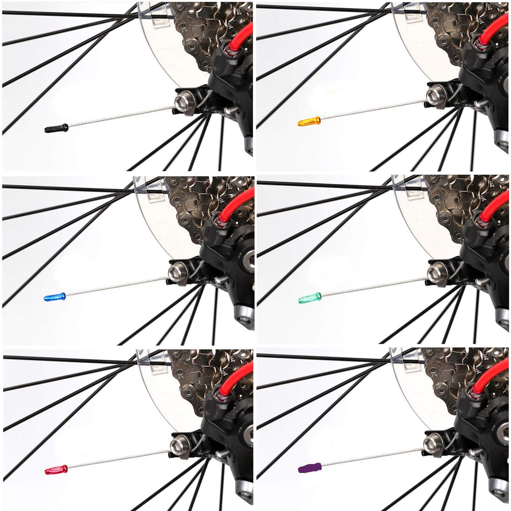 48Pcs Bike Brake Cable End Cap Crimps, Cable End Tips For Road Mountain Bicycle, Colorful