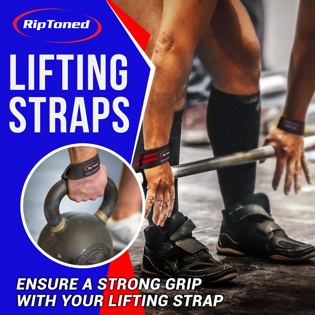 Rip Toned Performance Wrist Straps For Weightlifting - 23 '' Weight Lifting Straps For Men, Women (Padded) - Cotton Gym Wrist Wr