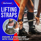 Rip Toned Lifting Straps For Weightlifting - Long 23 Inch Deadlifting Straps Lifting Wrist Straps For Men & Women With Protectio