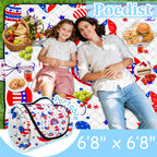 Extra Large Picnic Blanket Waterproof,80X 80Foldable Machine Washable Beach Blanket,Outdoor Blanket For 6-8 Adults,Suitable For