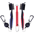 Sportsgenics Golf Brush (Pack Of 2) With A Golf Club Groove Sharpener - Double Sided Golf Club Cleaner - 6 Head Golf Groove Shar