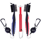 Sportsgenics Golf Brush (Pack Of 2) With A Golf Club Groove Sharpener - Double Sided Golf Club Cleaner - 6 Head Golf Groove Shar