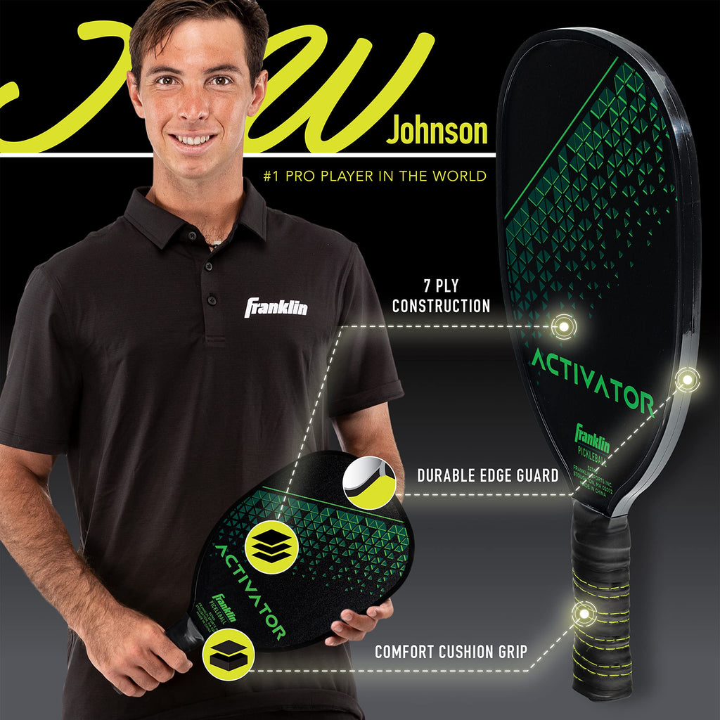 Franklin Sports Pickleball Paddle And Ball Set -Wooden Rackets + Pickleballs - 2 Players - Activator - Usa Pickleball (Usapa) Ap