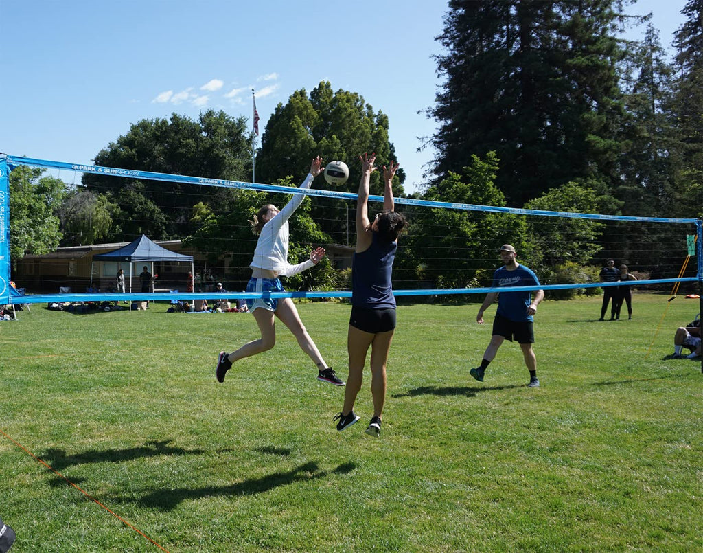 Park & Sun Sports Tournament Flex 1000: Portable Outdoor Volleyball Net System, Blue