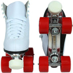 Epic Skates Classic High-Top Quad Roller Skates With Red Wheels, Ladies 8