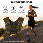 APEXUP 15lbs Weighted Vest Men Women, Weight Vest for Women Workout Equipment for Strength Training Running (Khaki)