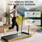 Sevobal Walking Pad With Adjustable 10% Incline, Under Desk Treadmill With Manual Handles, 2.5Hp Portable Walking Treadmill Pad