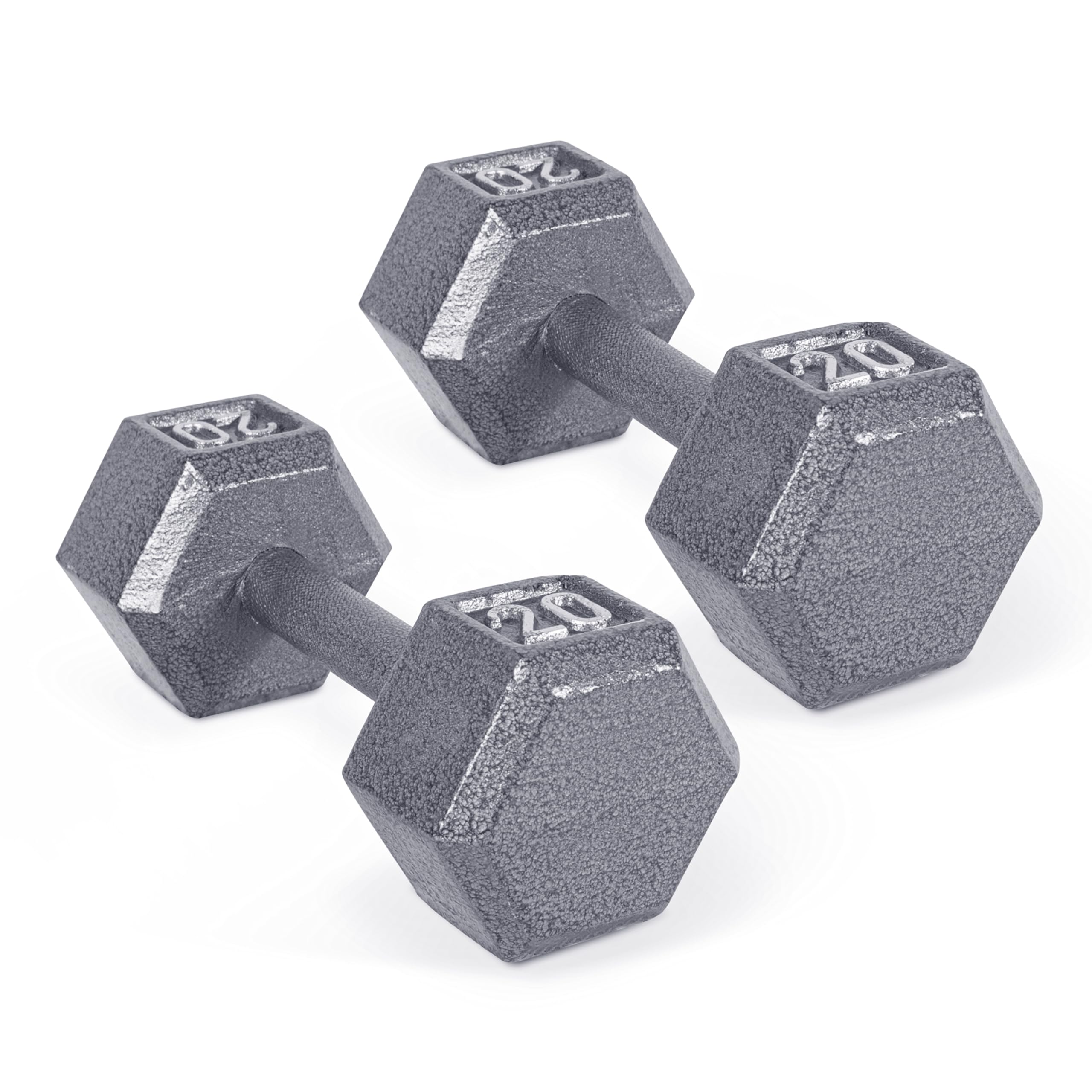 Cap Barbell Cast Iron Hex Dumbbell, Pair, 20 Lb