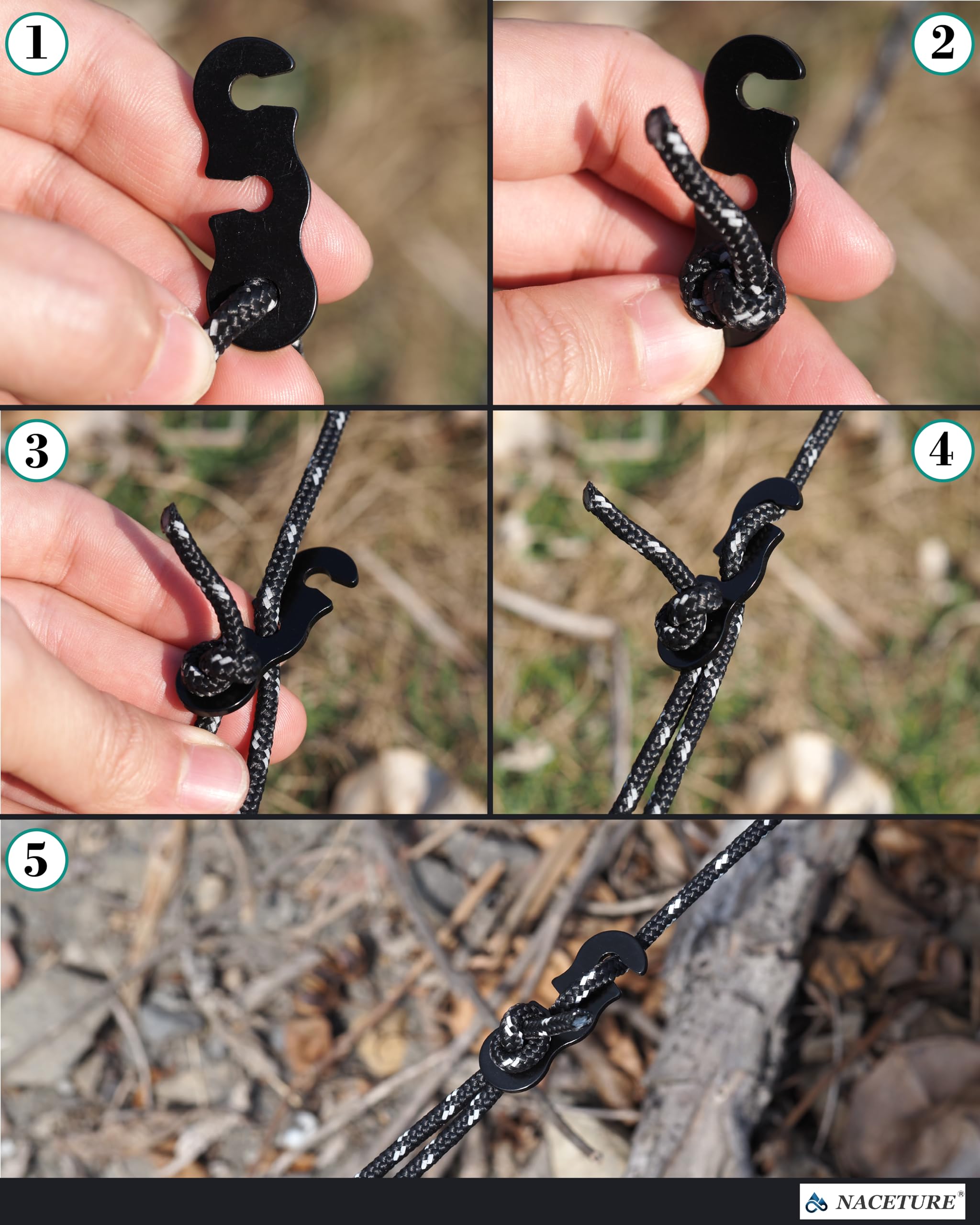 Rope Tensioner (20 Pack) Aluminum Alloy Camping Tent Guyline Cord Adjuster Camping Of Gear For Camping, Hiking, Backpacking Ultr