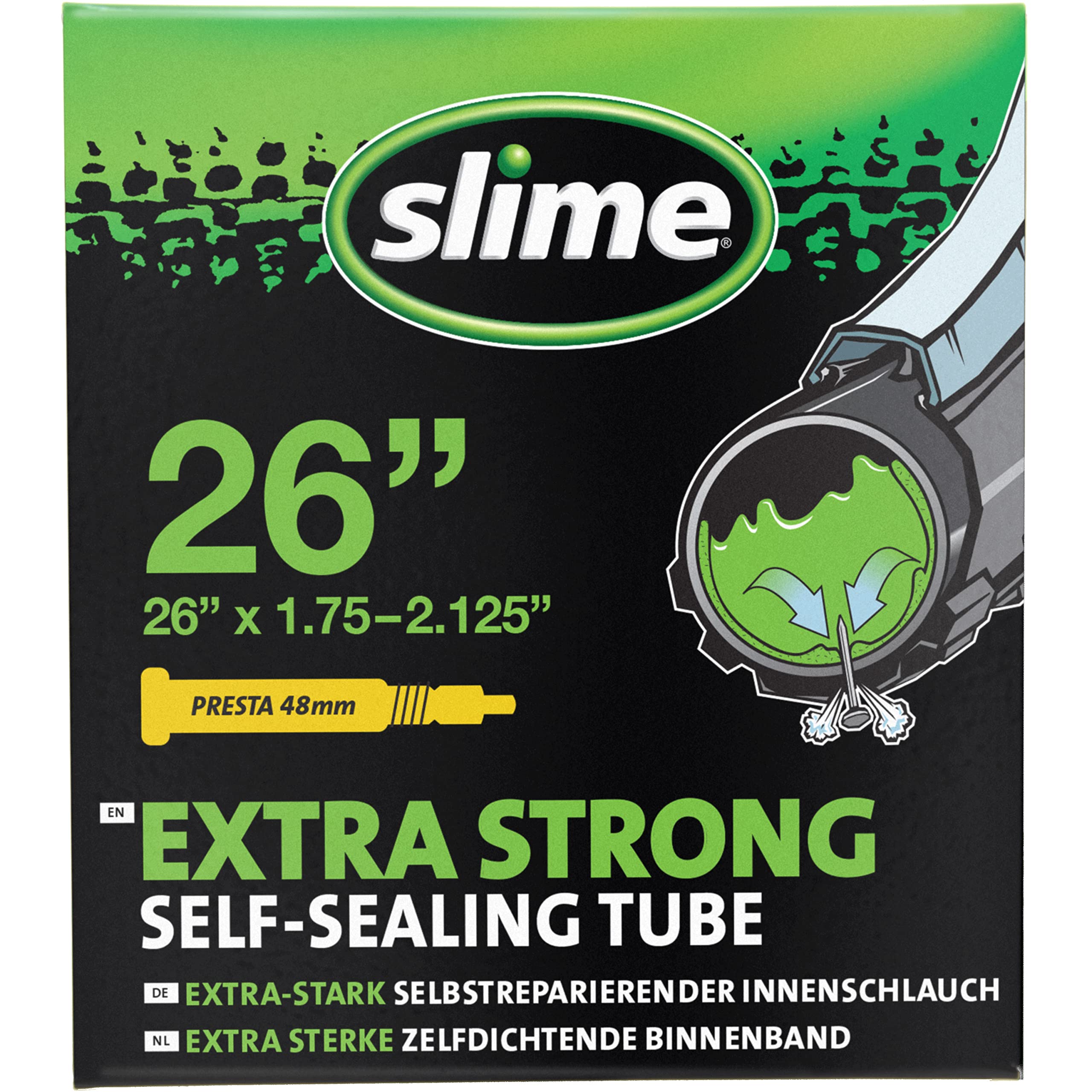 Slime Self-Healing 26175-2125 Bicycle Tube With Presta Valve