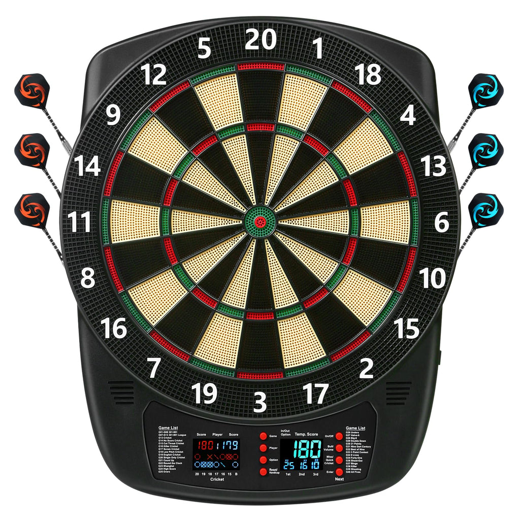 Electronic Dart Board, Soft Tip Dartboard Set 40 Games, 427 Variants Digital Electric Dart Boards With Colorful Led, 6 Darts, 10