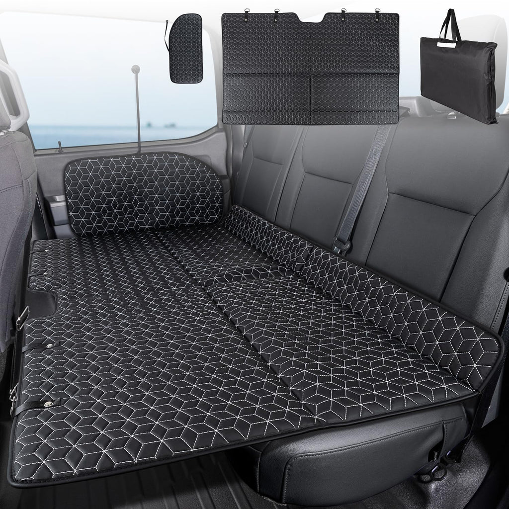 Ohmu Non Inflatable Truck Bed Air Mattress For Large Truck,Car Travel Camping Back Seat Extender For F150/Ram 1500/Toyota/Silver