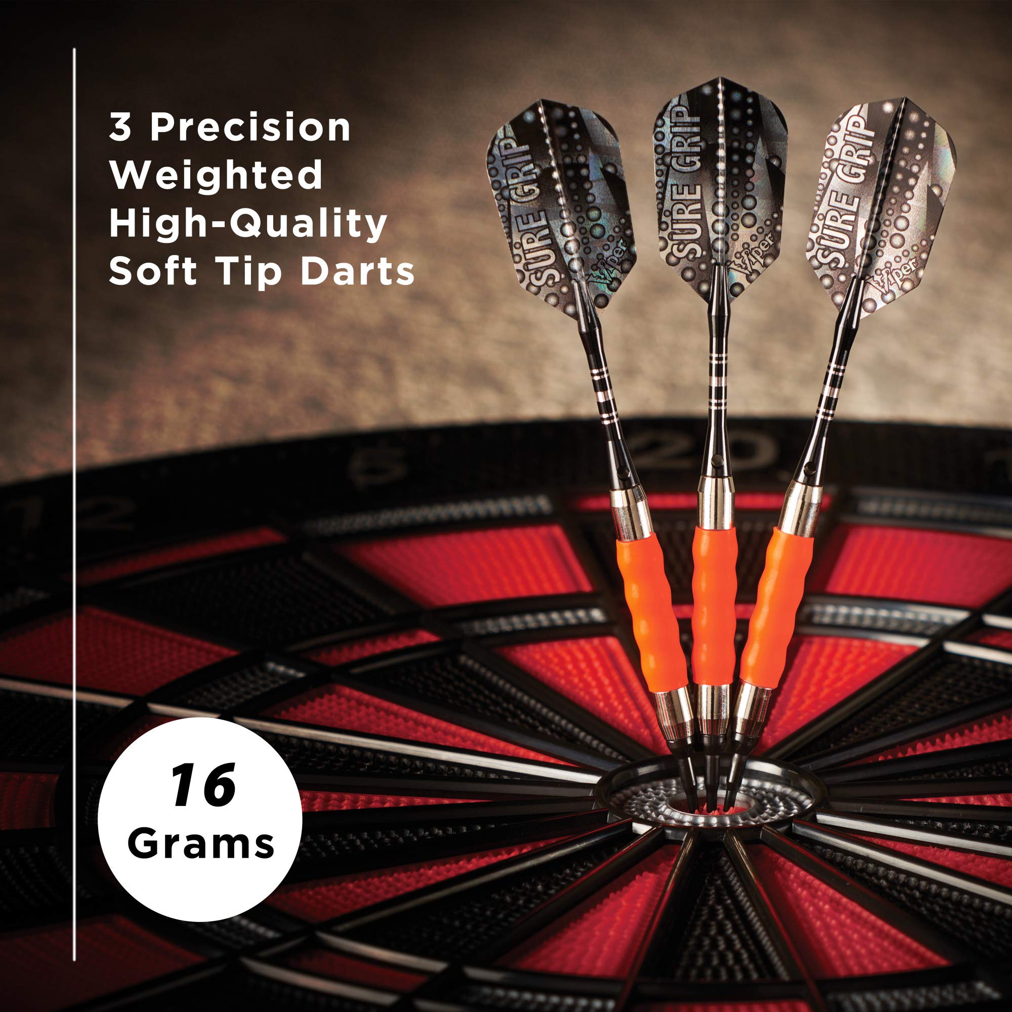 Viper Sure Grip Soft Tip Darts, Orange, 16 Grams