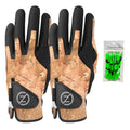 Zero Friction Mens Compression-Fit Synthetic Golf Glove, Universal Fit One Size (Pack of 2) with Pack of Golf Tees, Desert Camo