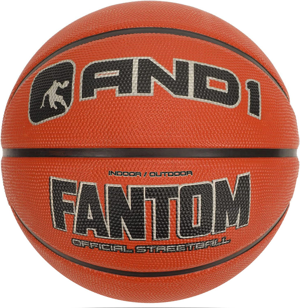 And1 Fantom Rubber Basketball - Official Size Streetball, Made For Indoor And Outdoor Basketball Games - Sold Deflated (Pump Not