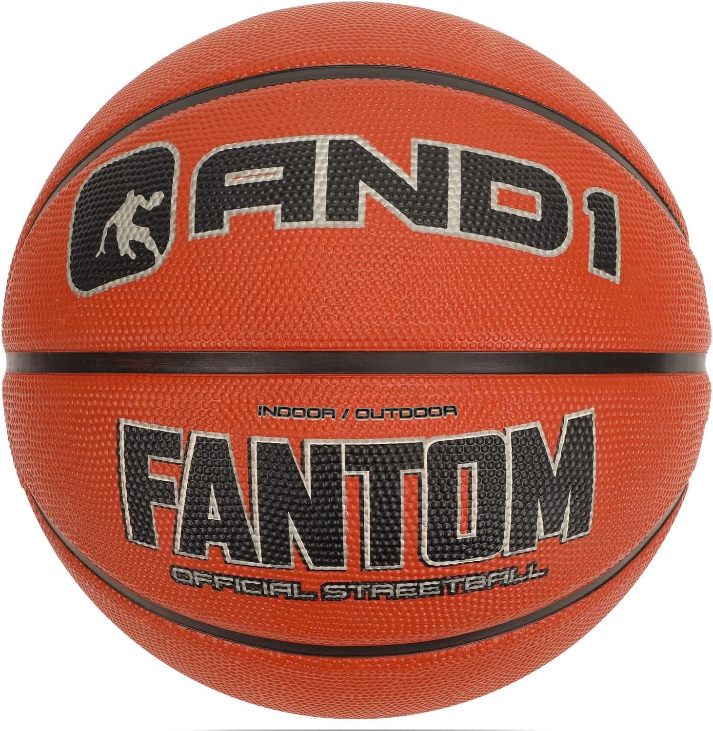 And1 Fantom Rubber Basketball - Official Size Streetball, Made For Indoor And Outdoor Basketball Games - Sold Deflated (Pump Not