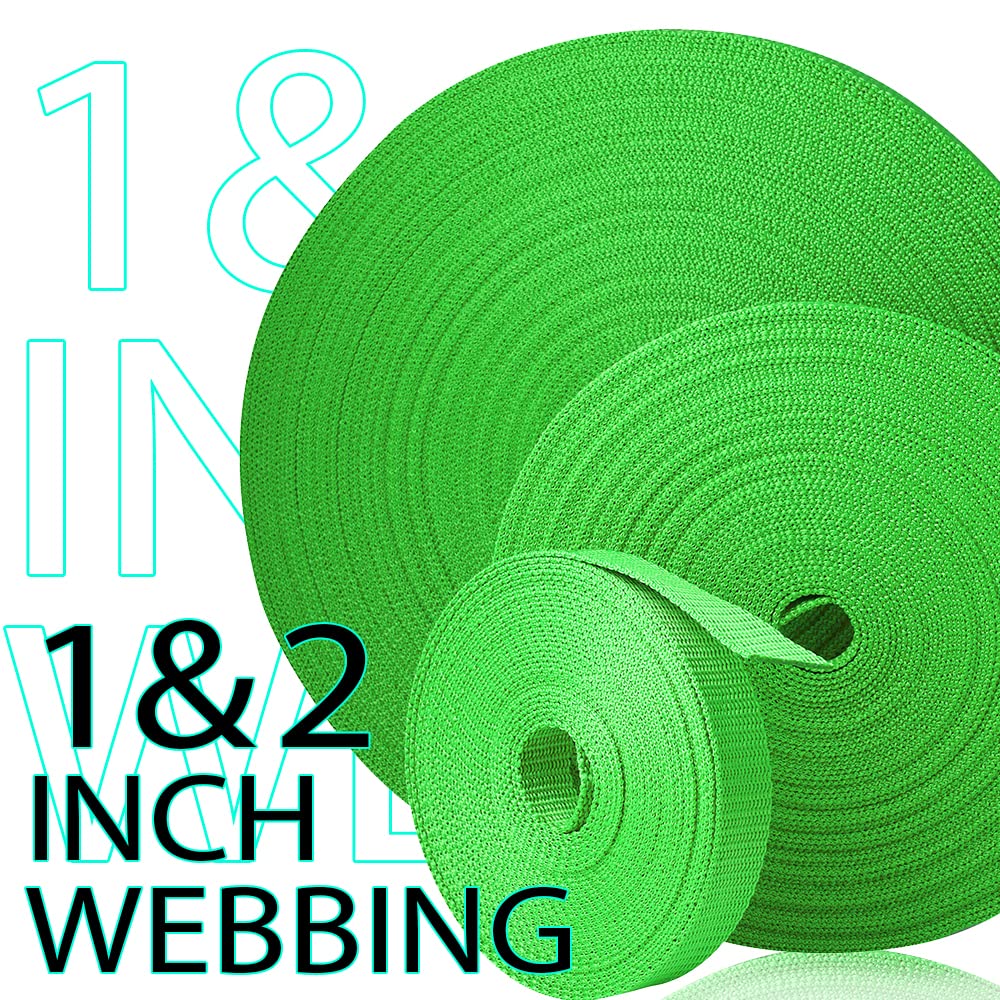 Teceum 1 Inch Webbing - Grass Green - 10 Yards - 1    Webbing For Climbing Outdoors Indoors Crafting Diy Nw