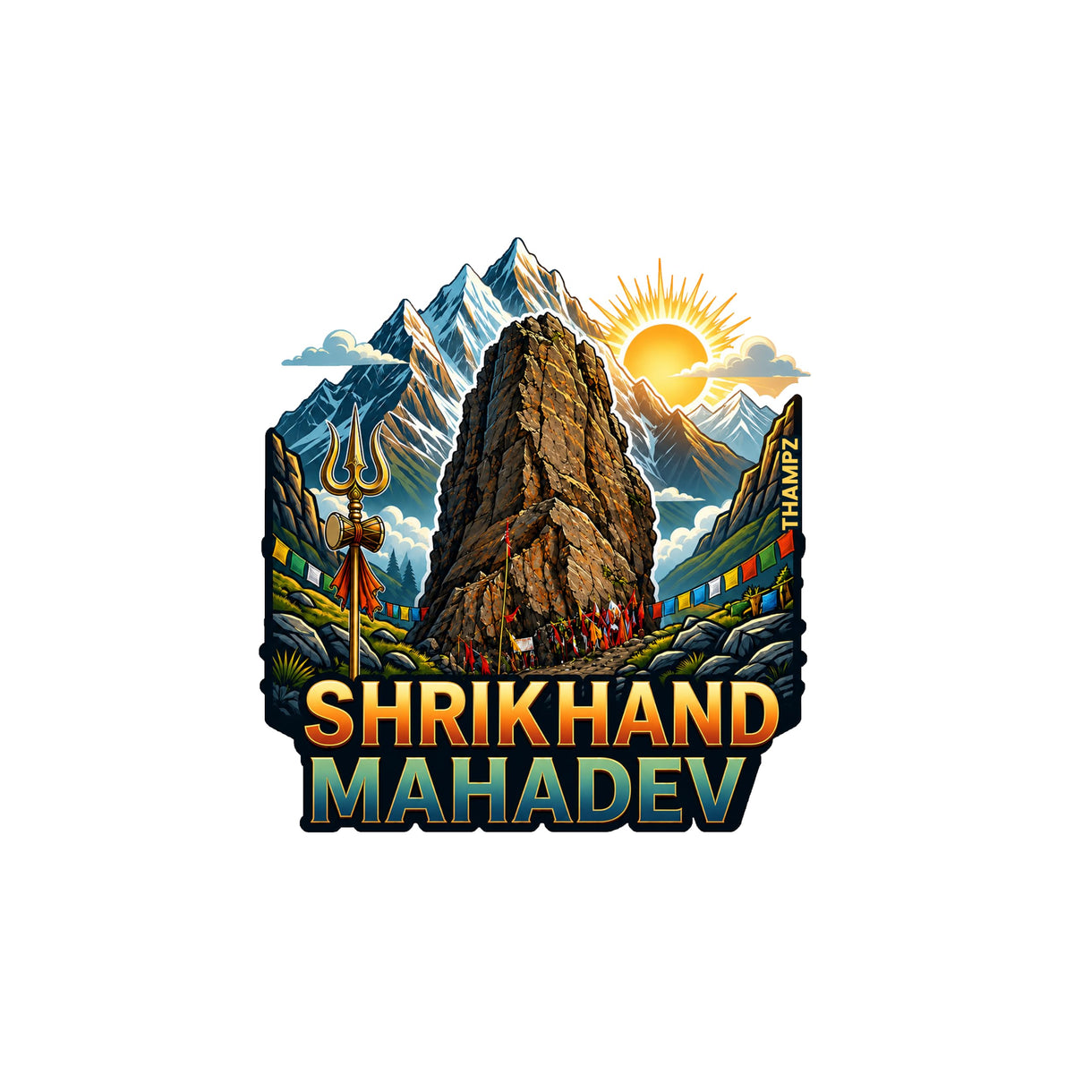 THAMPZ Shrikhand Mahadev  3D Embossed Flexible Fridge Magnet 0.5mm Ultra Thin Decorative with Strong Hold | Refrigerator Magnet