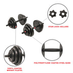 Sunny Health & Fitness Exercise Vinyl 40 Lb Dumbbell Set Hand Weights For Strength Training, Weight Loss, Workout Bench, Gym Equ