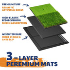 Jaya Golf Hitting Mat With Ball Tray, Heavy Rubber Base, Fairway & Rough Turf Golf Training Mat, Golf Tees And Rubber Tee Holder
