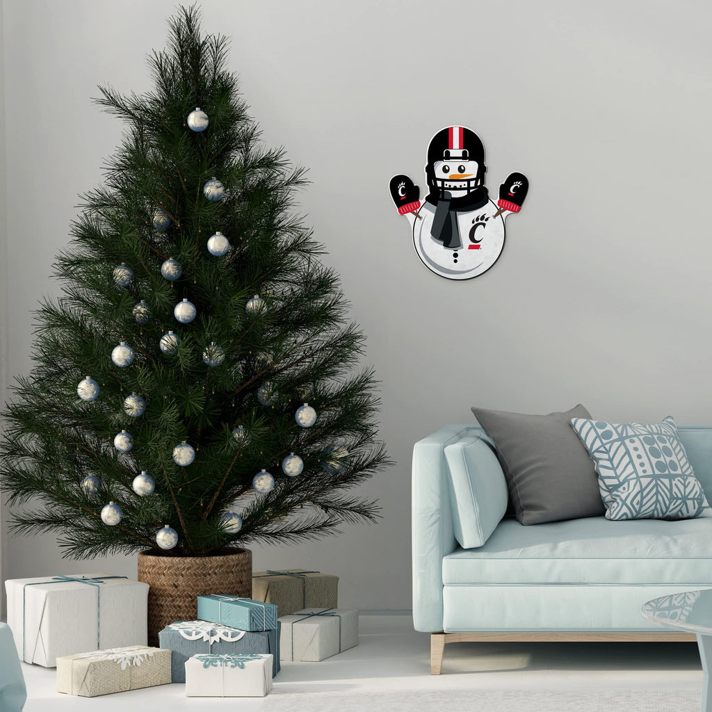 Rico Industries Ncaa Cincinnati Bearcats Snowman Shape Cut Pennant - Home And Living Room D  Cor - Soft Felt Ez To Hang