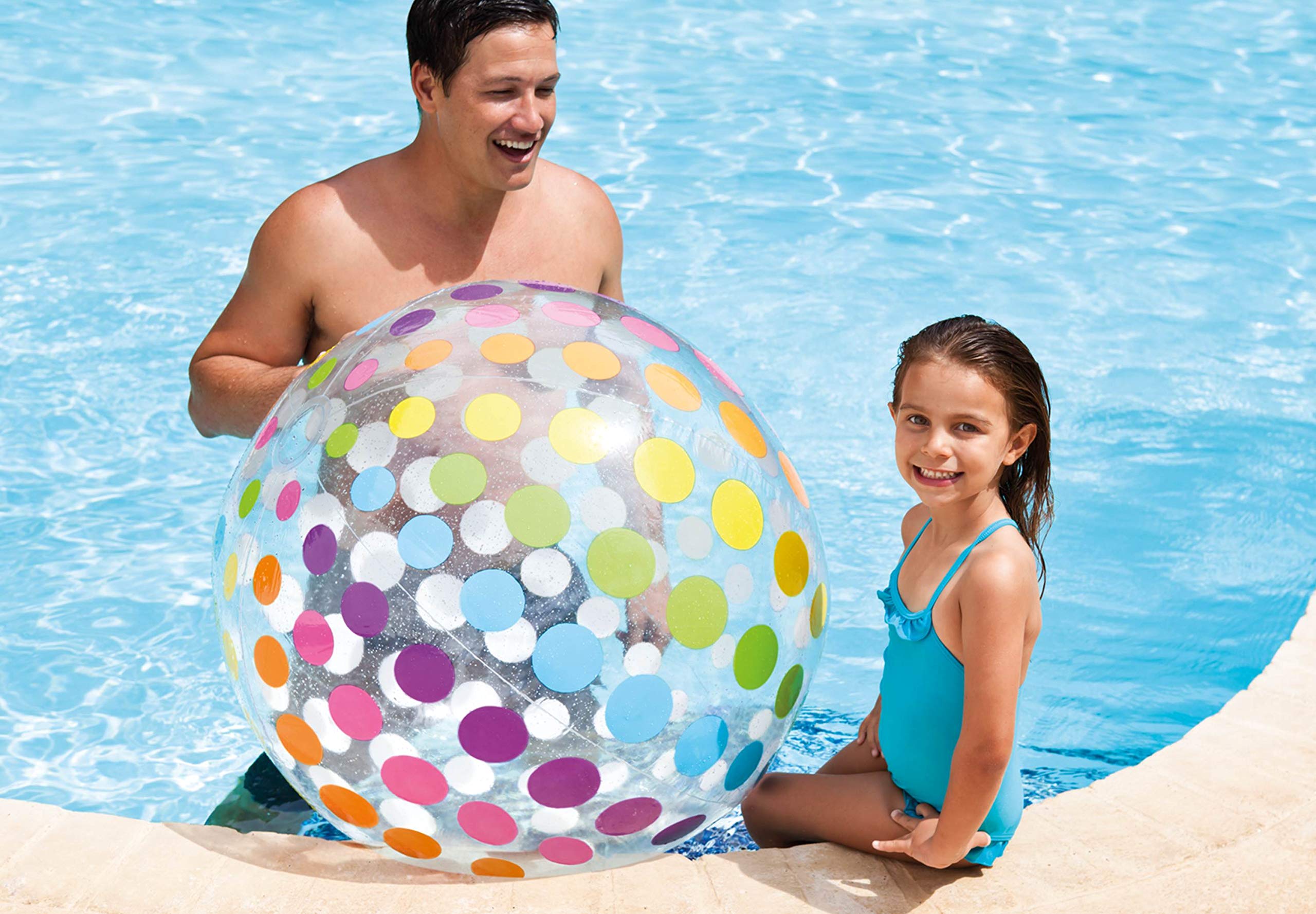 Intex 59065Ep Jumbo Inflatable Big Panel Colorful Giant Beach Ball (Set Of 4)