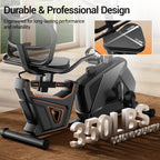 CURSOR FITNESS Recumbent Exercise Bike, Quiet Recumbent Stationary Bike for Adults & Seniors, Magnetic Stationary Bike with 16-L