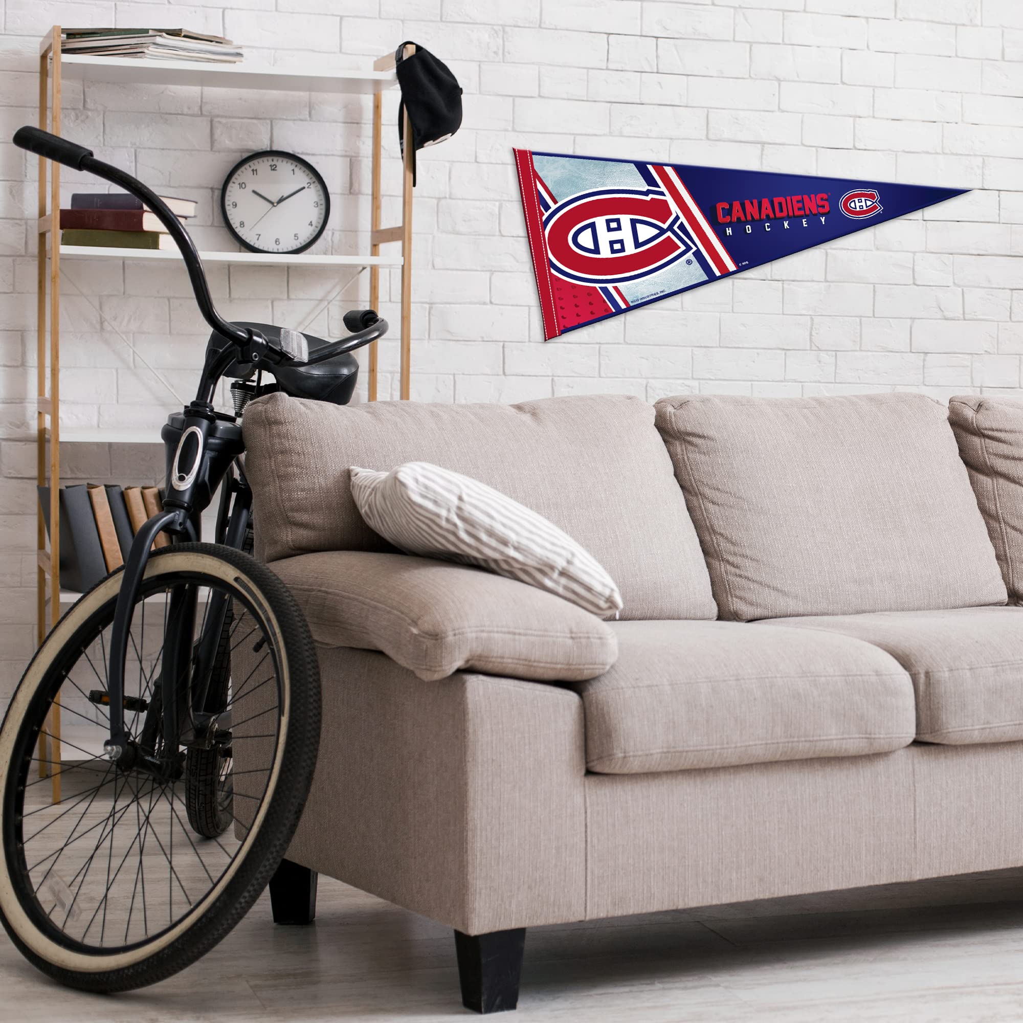 Rico Industries Nhl Hockey Montreal Canadiens Primary 12'' X 30'' Felt Wall D  Cor Pennant - Great For Home/Bed Room/Man Cave D