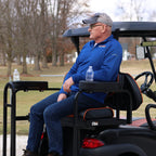 Huskey Parts Company Black Golf Cart Rear Seat Arm Rests W/Cup Holders- No Drilling Required!!