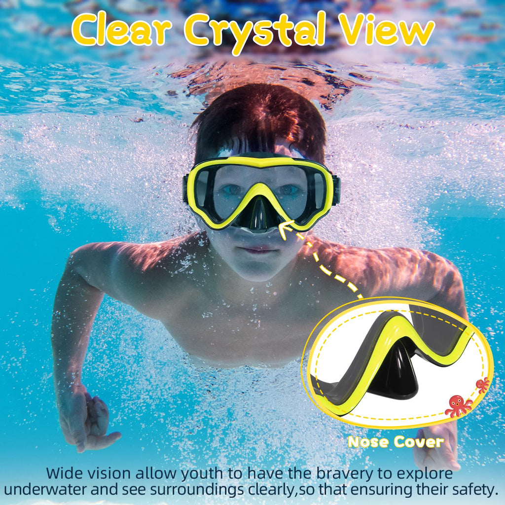 Water Space 2 Packs Kids Swimming Goggles Swim Googles For Kids Toddler Girls Boys Youth 6-14 3-6 4-7, Swimming Goggles With Nos