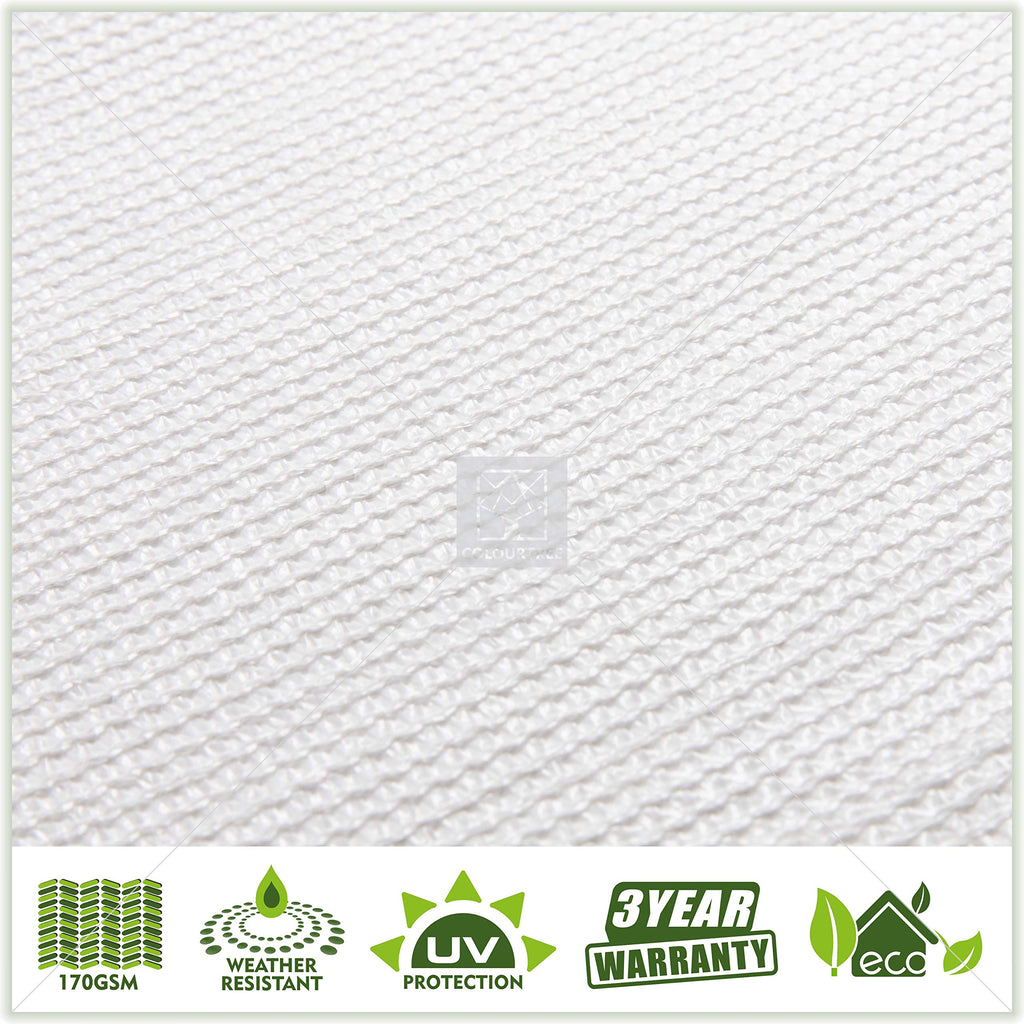 Colourtree Customized Size Fence Screen Privacy Screen White 5 X 130 - Commercial Grade 170 Gsm - Heavy Duty - 3 Years Warranty