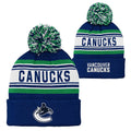 Nhl Kids Youth Official Primary Logo Sport Knit Cold Weather Cuffed Pom Beanie Hat (Us, Alpha, One Size, Vancouver Canucks)