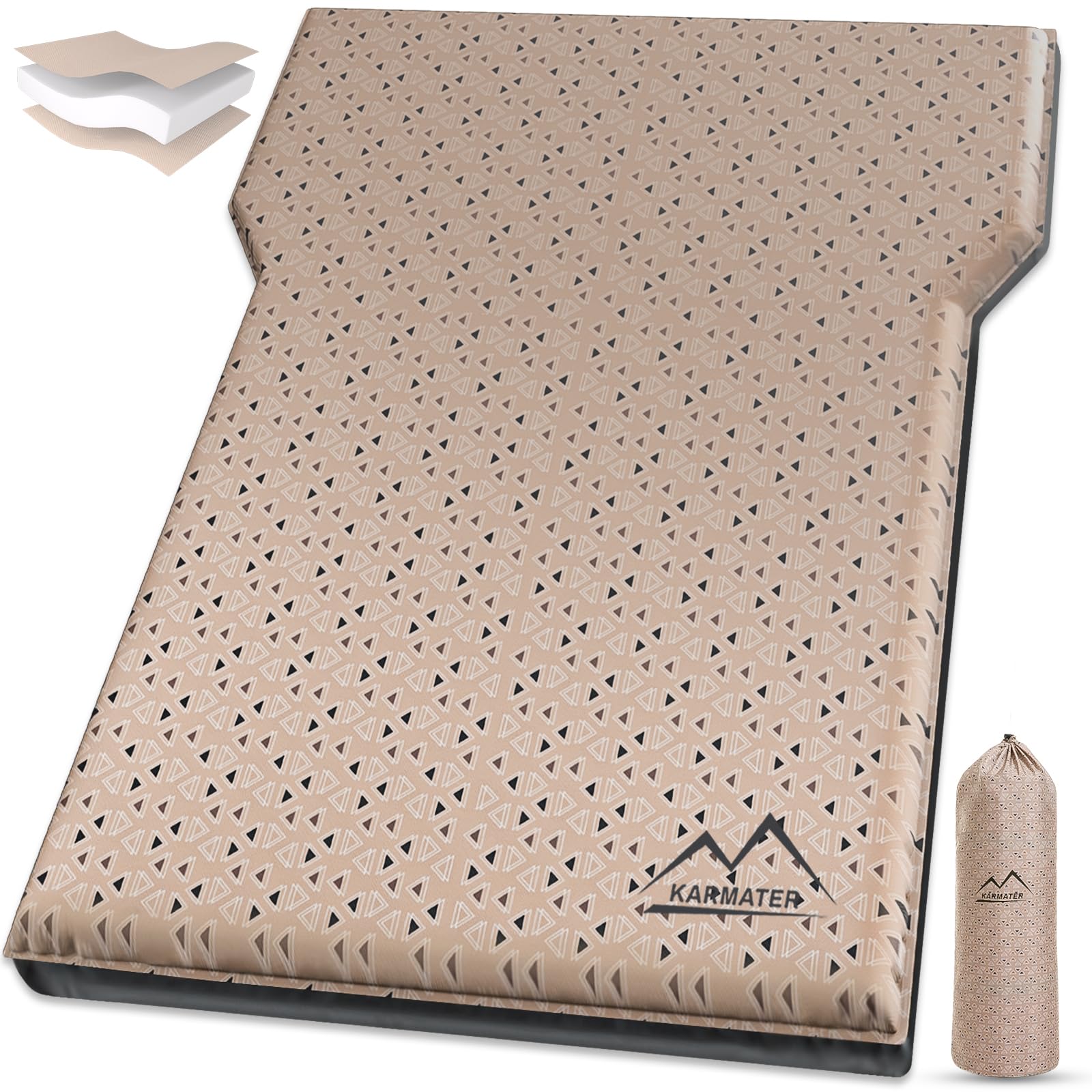 M Karmater Suv Air Mattress For Car Camping, Extra Thick Memory Foam Car Air Mattress, Car Sleeping Pad Self Inflating Suv Campi