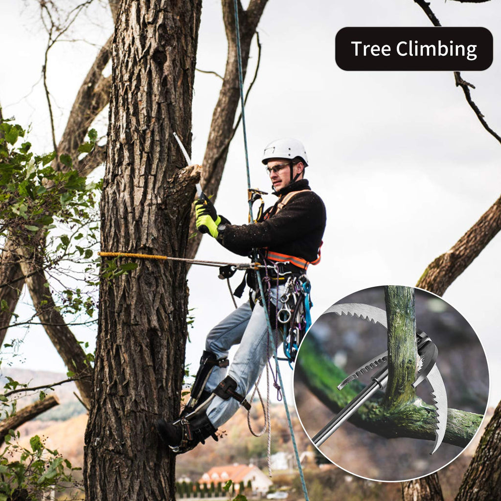 Ant Mag Grappling Hook Stainless Steel Claw Carabiner With 20M/65Ft 6Mm Auxiliary Black Rope For Camping Hiking Tree Grabbing An