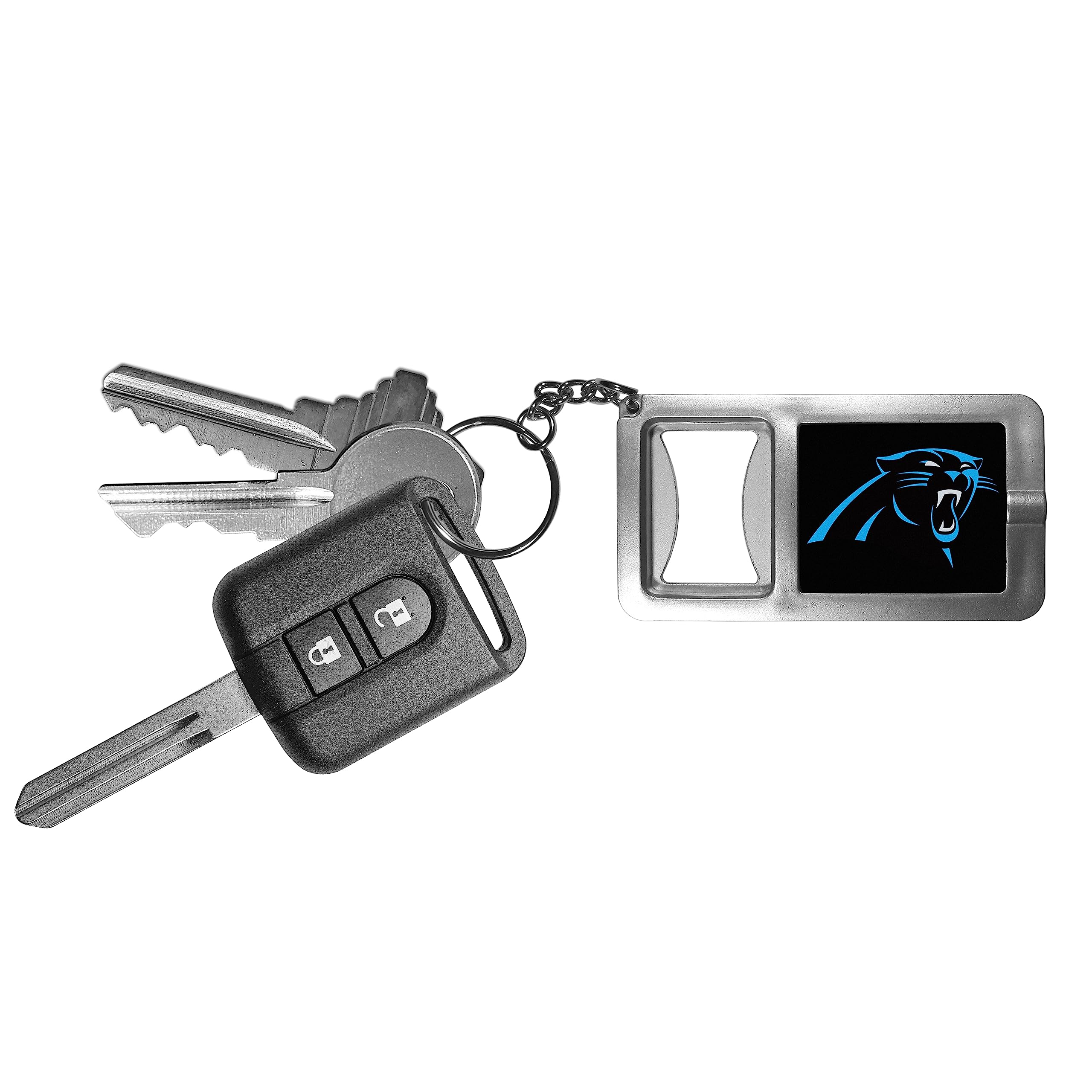NFL Siskiyou Sports Fan Shop Carolina Panthers Flashlight Key Chain with Bottle Opener One Size Black