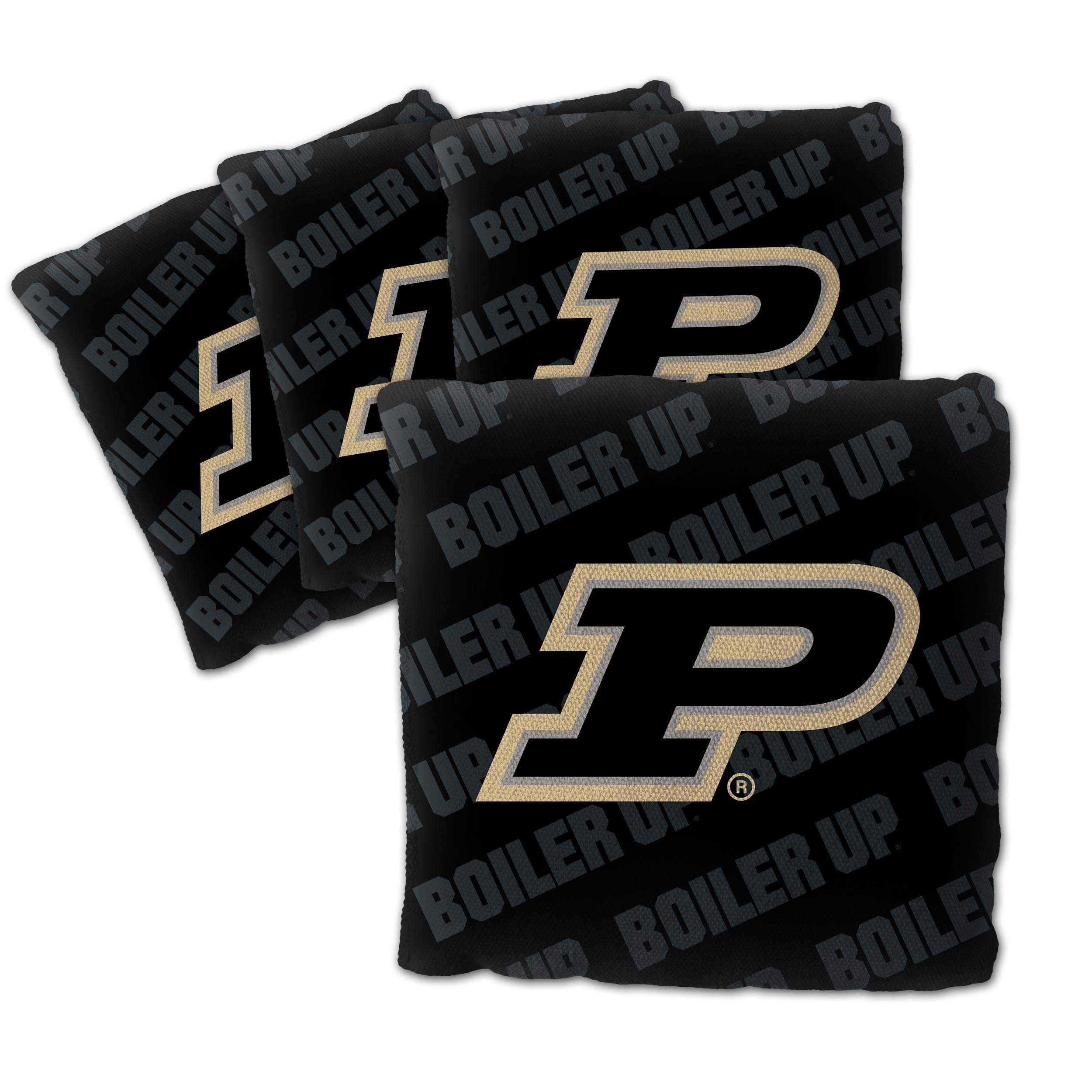 YouTheFan Officially-Licensed NCAA Purdue Boilermakers Set of 4 Cornhole Bags - All Weather Regulation 6    x 6    Size - 16oz W