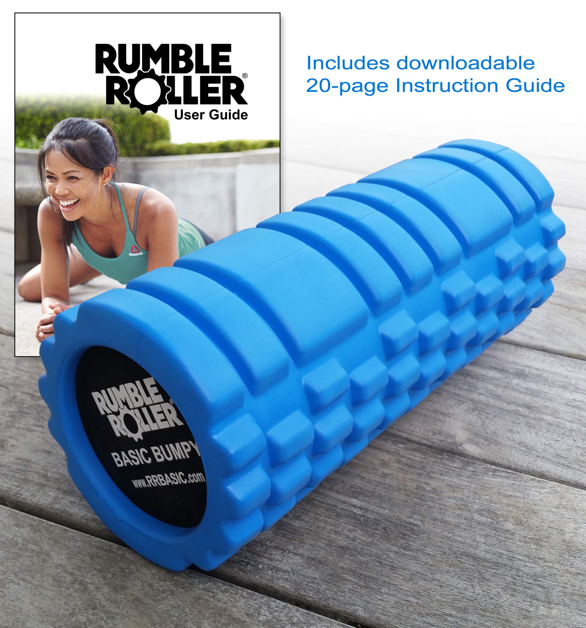 Rumbleroller Basic Bumpy Foam Roller, Solid Core Eva Foam Roller With Grid/Bump Texture For Deep Tissue Massage And Self-Myofasc