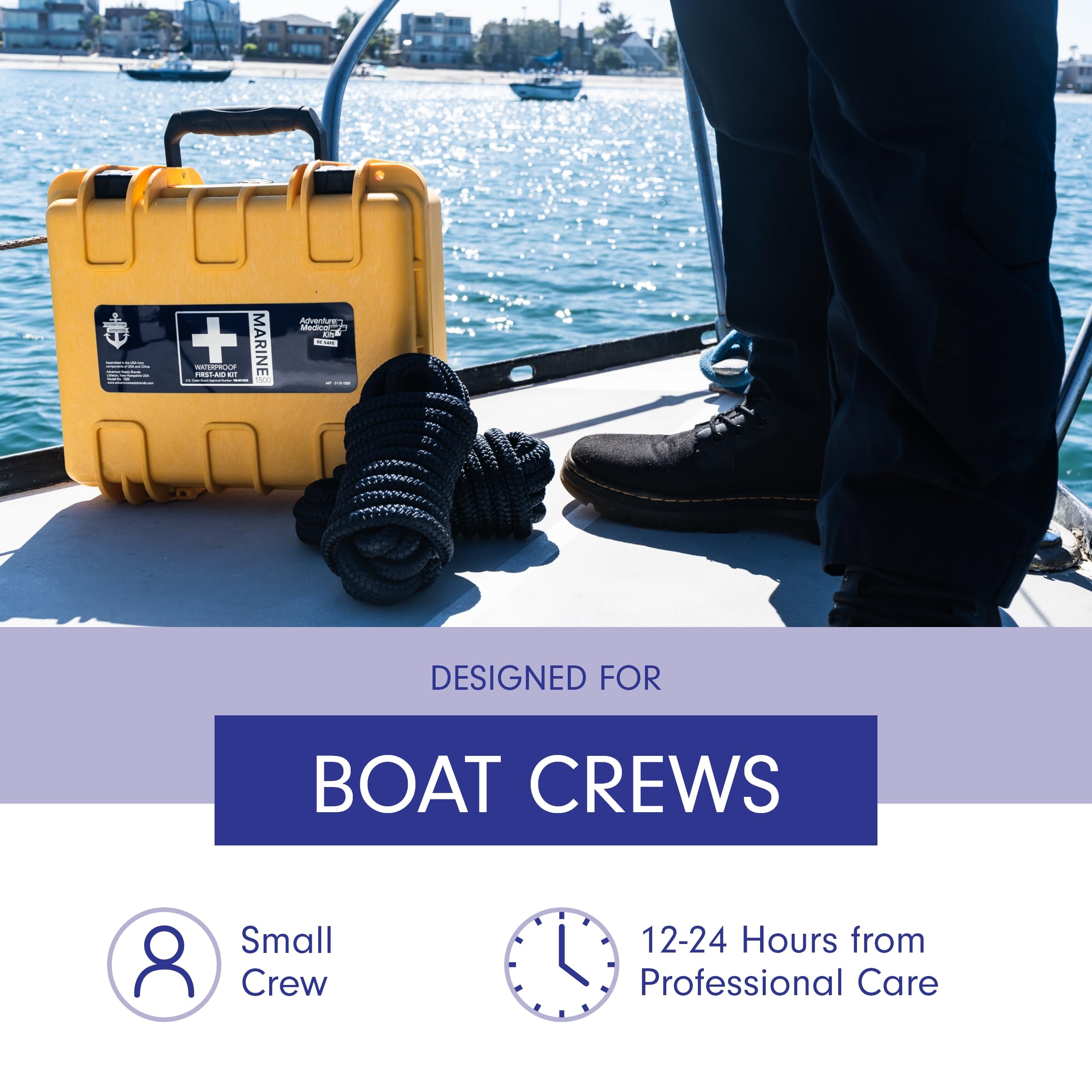 Adventure Medical Kits Marine Series Medical Kit - 1500 - Boat First Aid Kit For Small Crews 24 Hours From Care - Includes Emerg
