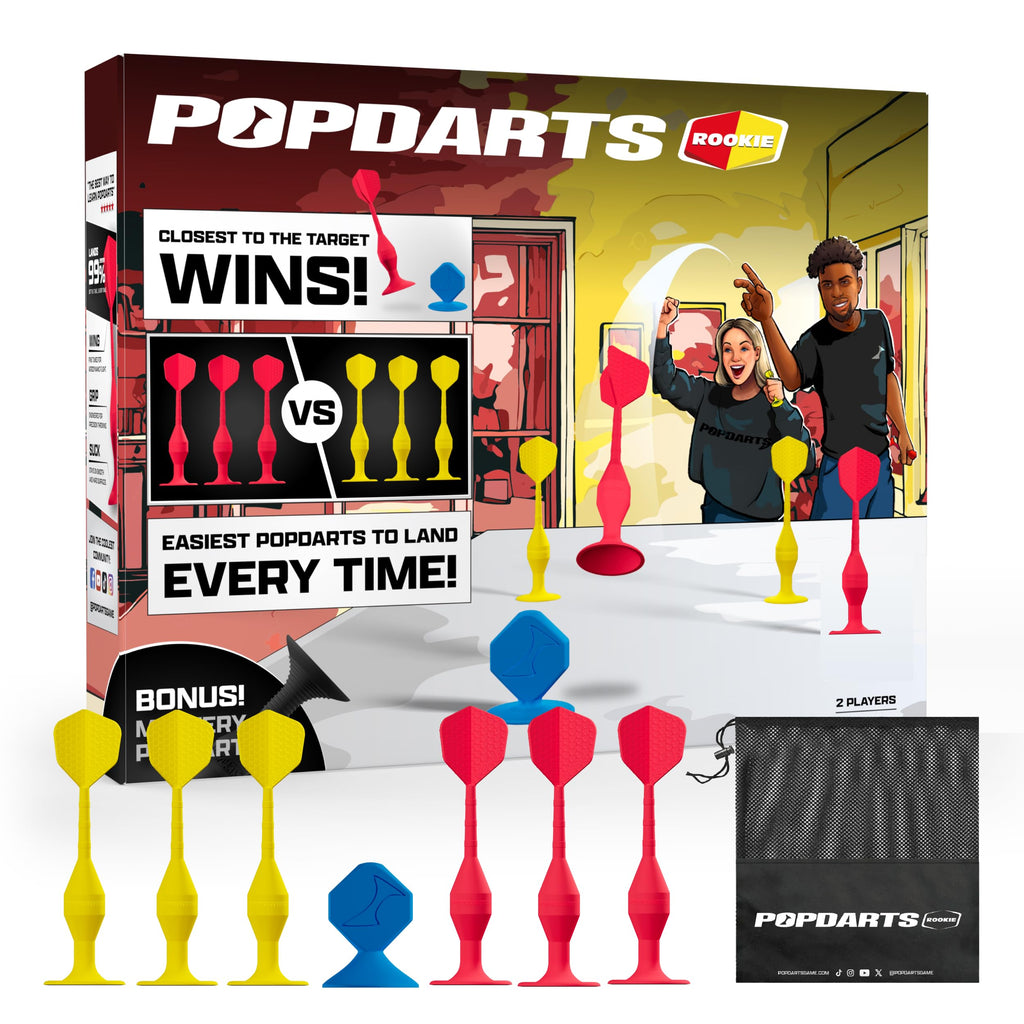 Popdarts Game Rookie Pack - Beginner-Friendly Suction Cup Dart Game for Kids, Families, and New Players | Indoor & Outdoor Targe