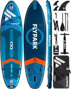 Flypark 10'8/11'X35'' Fishing&Family Stable Inflatable Paddle Boards, Extra Wide Sup Paddleboard Inflatable, 430Lb/3 People, Sta