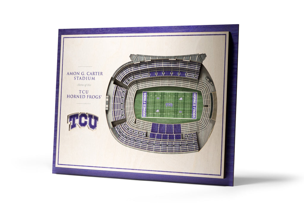 Youthefan Ncaa Tcu Horned Frogs 5-Layer Stadiumview 3D Wall Art - Amon G. Carter Stadium