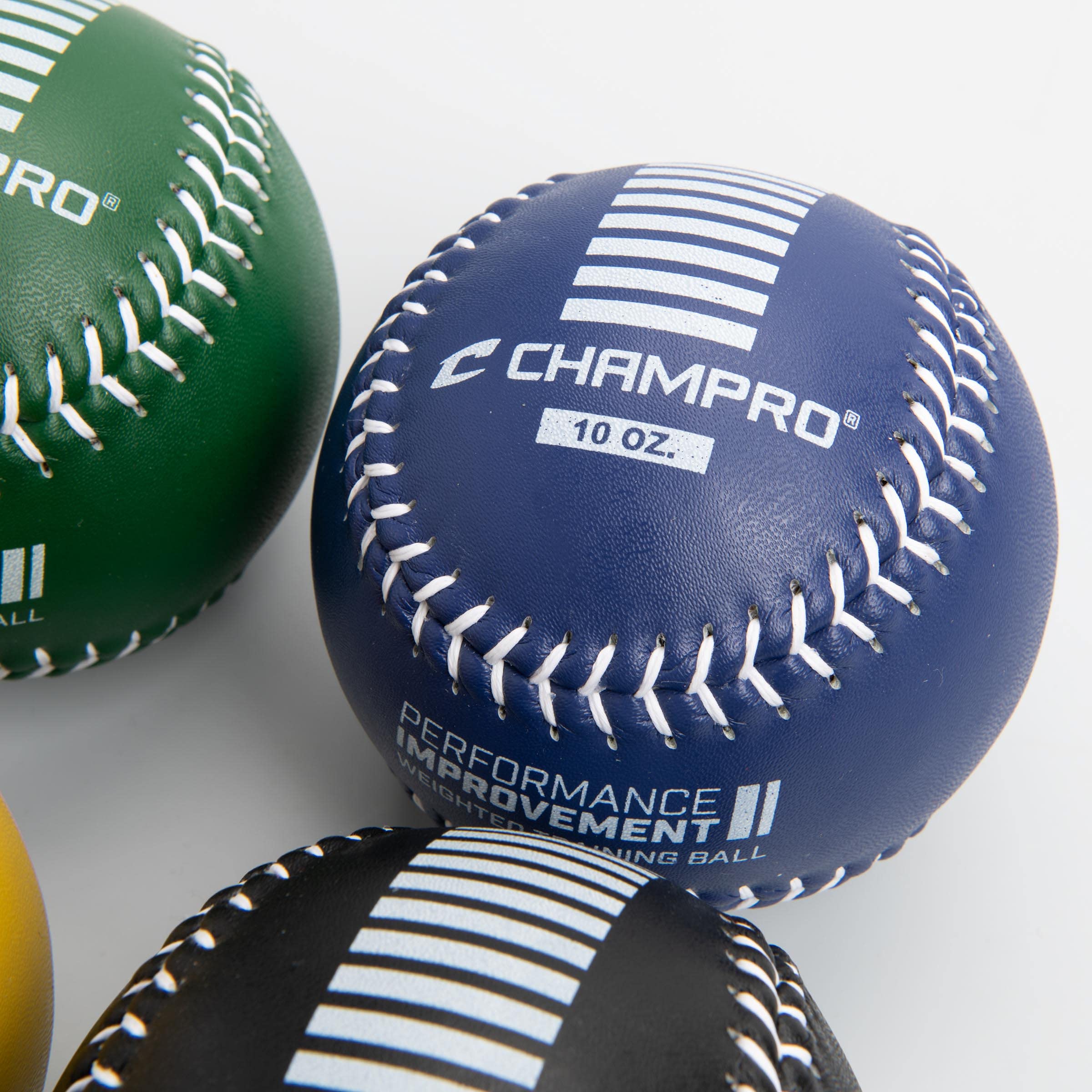 Champro Training Softballs, Set Of 4 (Green/Yellow/Black/Blue, 12-Inch)