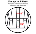 Birdrock Home Garage Bike Storage & Stand | Holds 3 Bicycles | Garage Organizer & Sports Storage Station | Black
