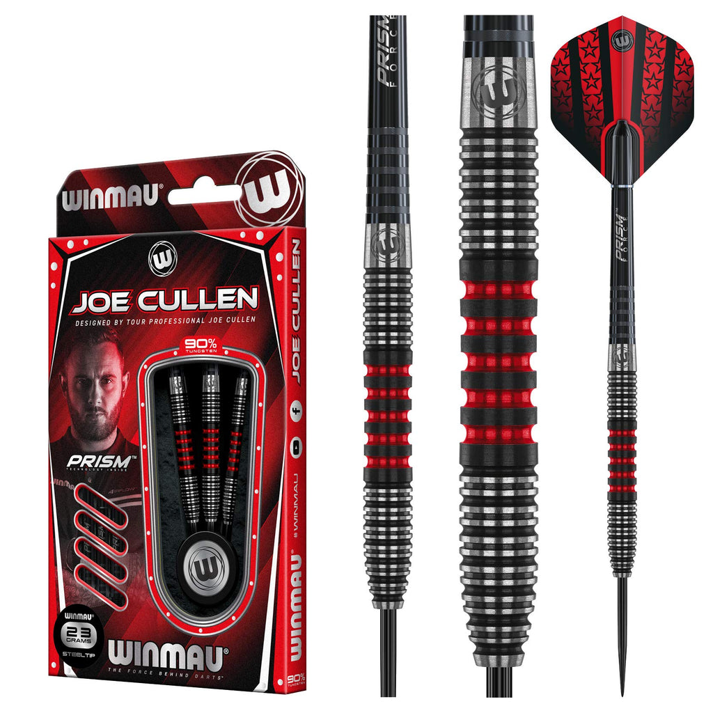 Winmau Joe Cullen Signature Edition 23 Gram Tungsten Darts Set With Flights And Stems (Shafts)