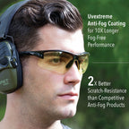 Howard Leight By Honeywell Uvex Acadia Low-Light Shooting Glasses With Uvextreme Plus Anti-Fog Lens Coating, Amber Lens (R-02215