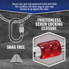25Kn Climbing Carabiner Clip - Heavy Duty O-Shape Steel Locking Caribeaner - Uiaa / Ce Certified Rock Climbing Gear - Strong Lar